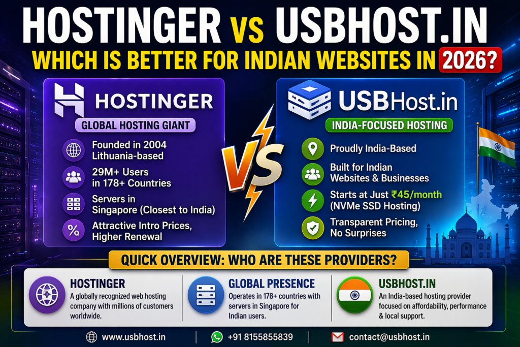 Hostinger vs USBHost.in Which is Better for Indian Websites in 2026